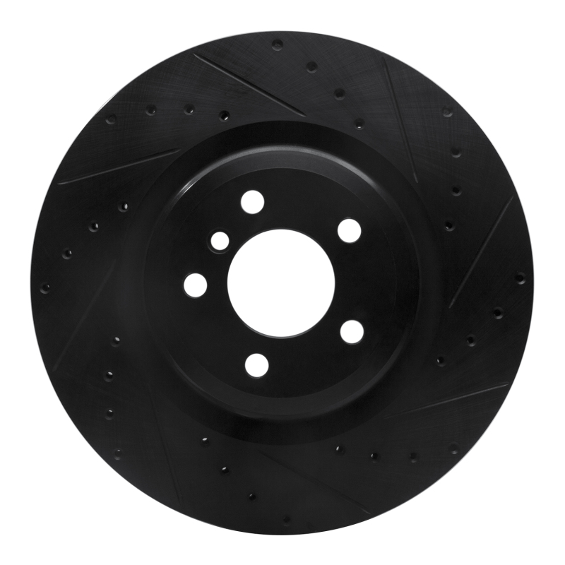 BMW 760LI Brake Rotor (1) - Rear Right - R1 Concepts - Drilled & Slotted - Black - `09-`19